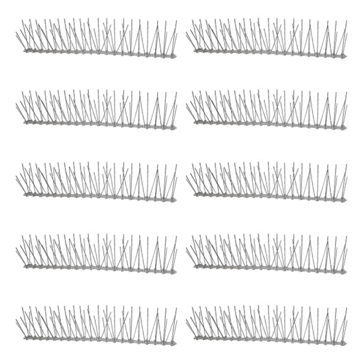 Pinchos y repelente de aves de acero inoxidable OUNONA con 60 púas para techos y áreas elevadas
