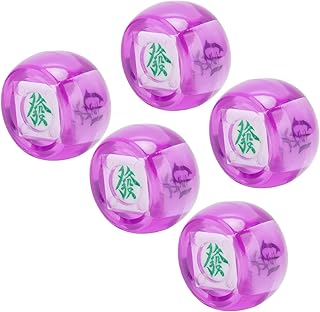 RiToEasysports Mahjong Dice, 5Pcs Mahjong Wind Direction Dices South West North Sphere Game Dice for Entertainment (Transparent Purple)