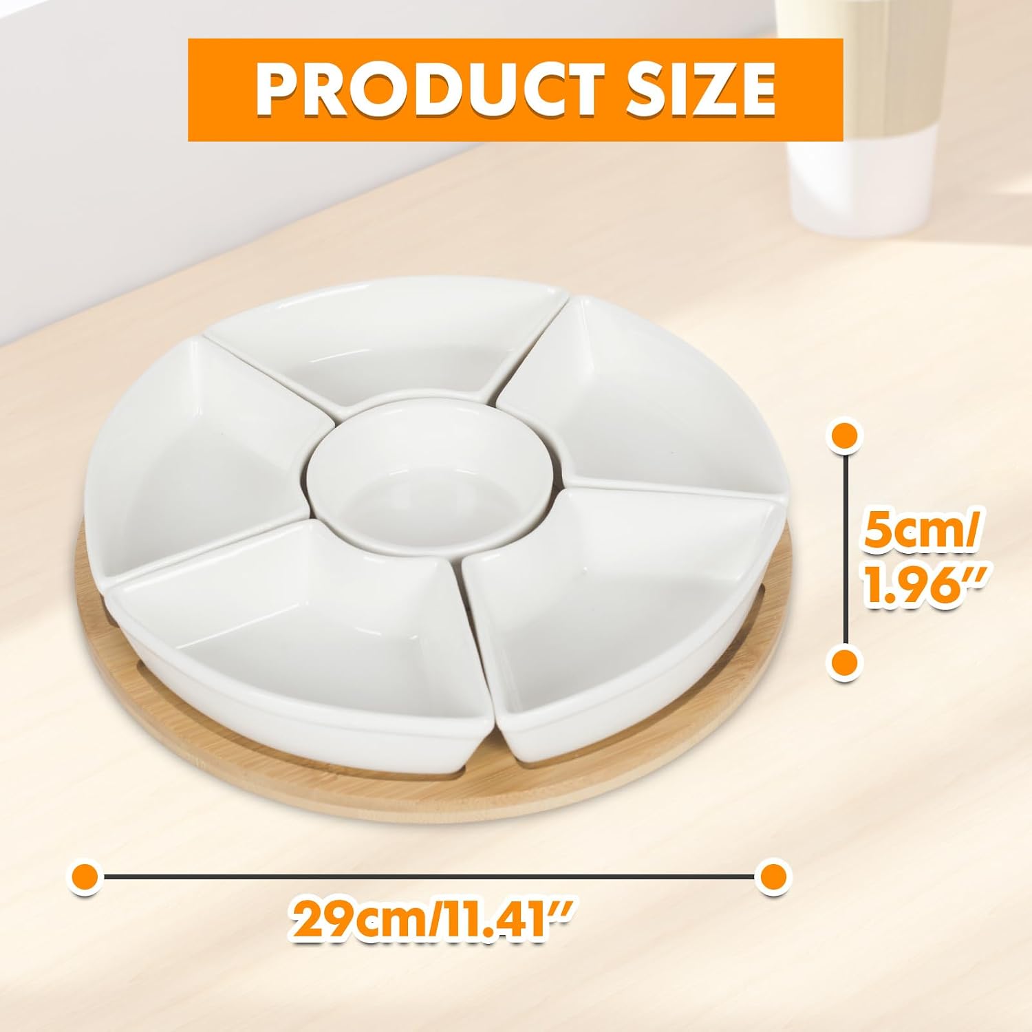 360° Rotatable Serving Tray and Platters, 11.5 Inch Ceramic