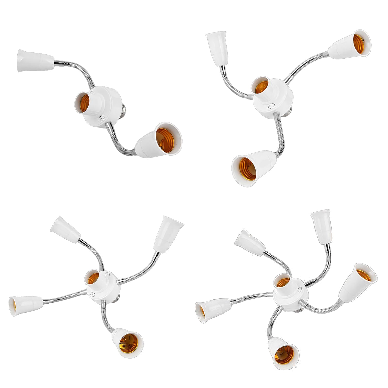 LED Bulb Holder 3 in 1/4 in 1/5 in 1/6 in 1 E27 Base Socket Splitter LED Light Socket Light Bulb Adapter Holder Adjustable Light Bulb Socket Splitter