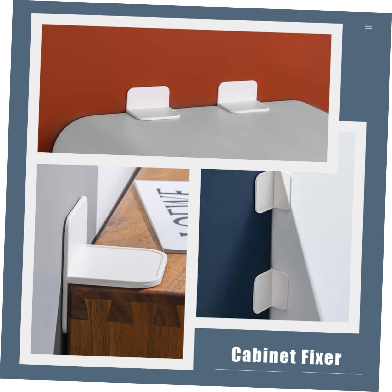 Lurrose 8pcs Multipurpose Cabinet Fixer Traceless Stabilizer for Home Prevents Tipping Shaking for Shelving Desktops and Furniture Easy Installation and High Reliability