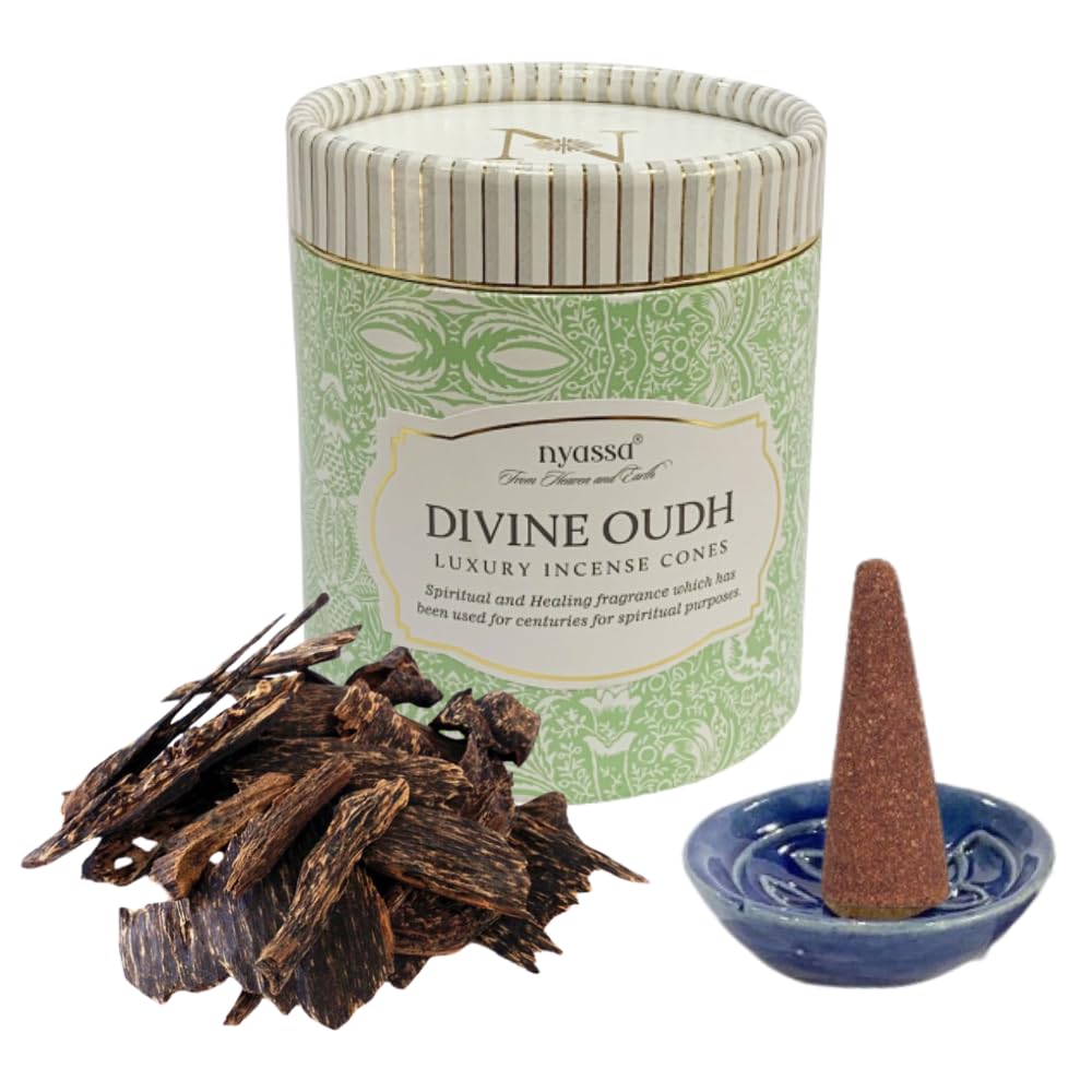 Nyassa Divine Oudh Luxury Incense Cones 75gm Incense Dhoop Cone for Pooja Relaxing
