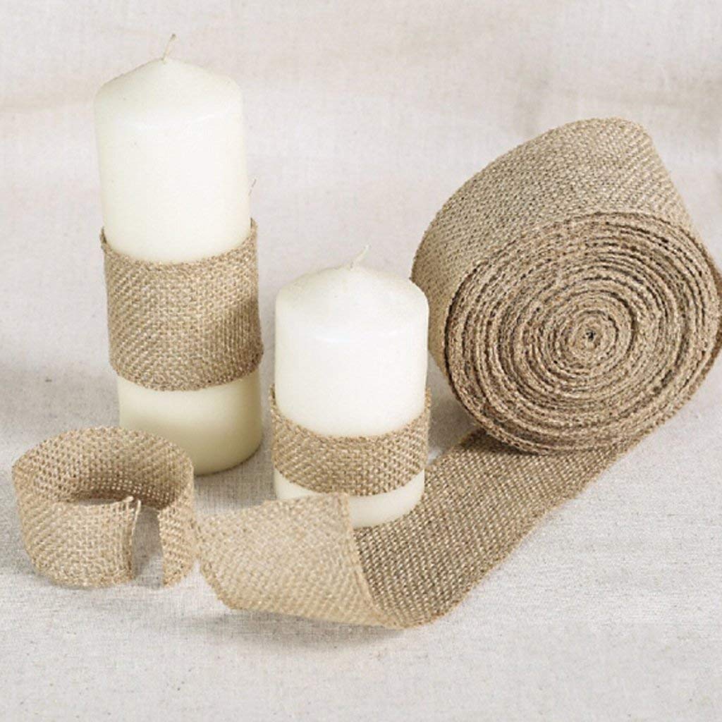 50 m Schleifenband aus Jute, für Weihnachten, Hochzeit, Handwerk, Party, Dekoration, Weihnachten, Basteln, 6cm