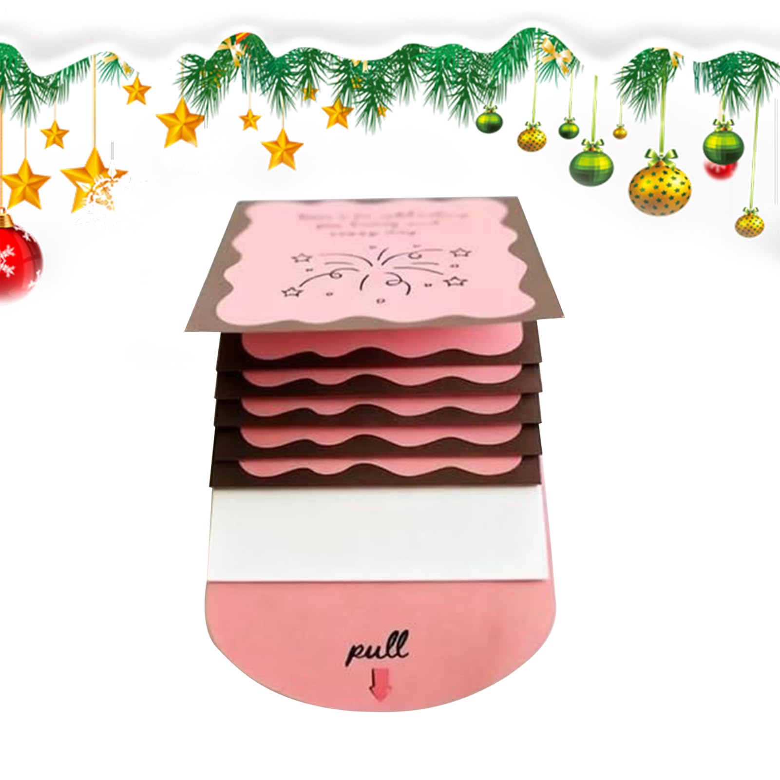 Porta Tarjetas Navideñas | Librito Decorativo Extraíble,Expositor De Tarjetas En Cascada - Para Adultos Celebraciones Navidad Cumpleaños Fiestas Escolares Reuniones