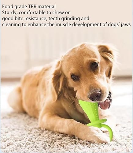 Miniatura 4 de Chupetes de goma para perros azules y amarillos, mini chupetes resistentes a las mordeduras en forma de campana, juguete de entrenamiento molar para