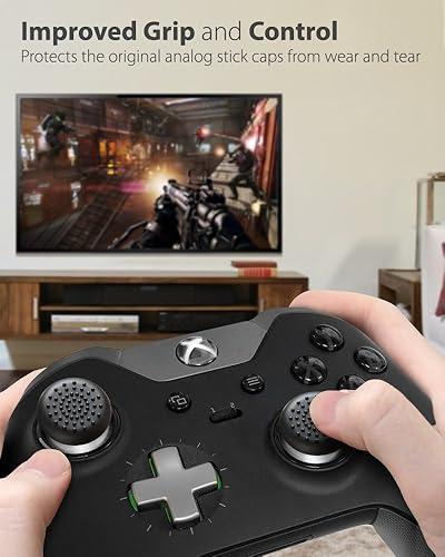 Miniatura 2 de Fosmon Juego de 4 Control analógico de palanca agarre extendido para pulgar para Xbox One One X One S One Elite Series XS negro sólido