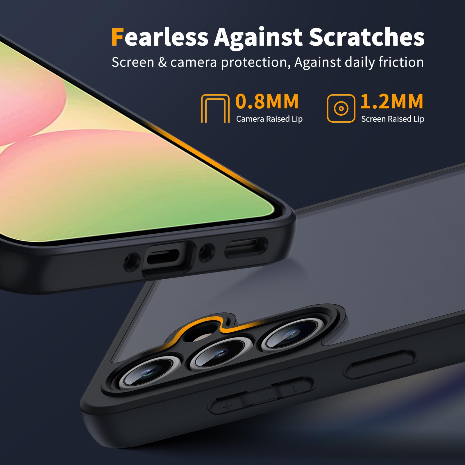 COPIKE Cover Opaca per Samsung Galaxy A56 5G e Protezione Fotocamera con 2 Pezzi Vetro Temperato, [Antiurto Grado Militare] Custodia Posteriore Glassata Traslucida Anti-Impronte, Nero
