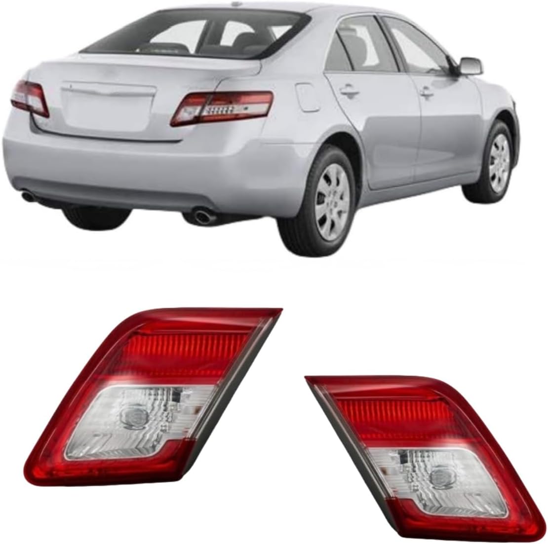 Driver+Passenger Side Tail Lights Replacement for Toyota Camry 2010 2011 Rear Left+Right Inner Lamps TO2802104 TO2803104 8159006230 8158006230