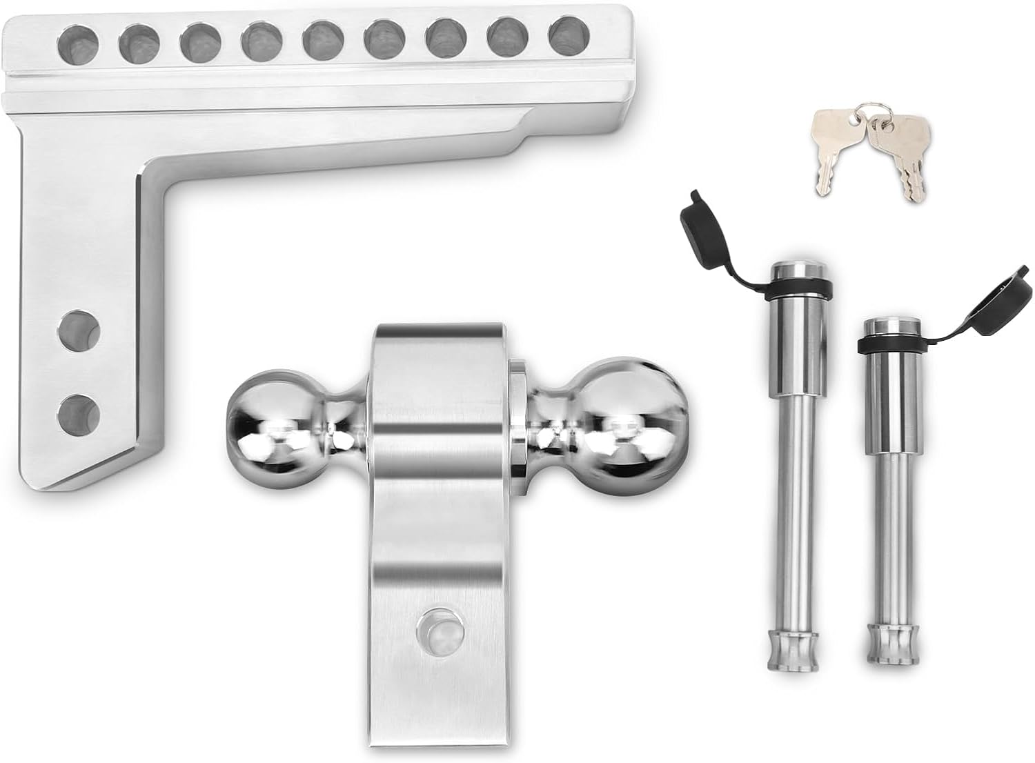 Adjustable Trailer Hitch Coupler for 2-5/16 Inch Ball and 2 Inch Receiver, Trailer Coupling Saddle