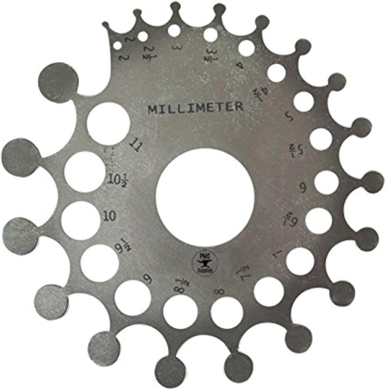 Aluminum Stone Mounting Gauge w/Millimeter and Carat Measurements Jewelry Measuring Tool