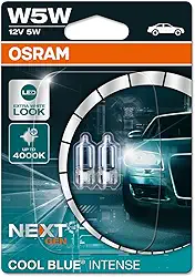 OSRAM COOL BLUE INTENSE W5W, até 4.000K, lâmpada de sinalização halógena, blister 2 (2 lâmpadas), 2825CBN-02B