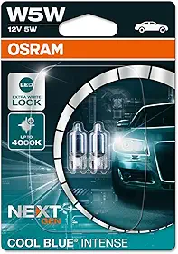 OSRAM COOL BLUE INTENSE W5W, até 4.000K, lâmpada de sinalização halógena, blister 2 (2 lâmpadas), 2825CBN-02B