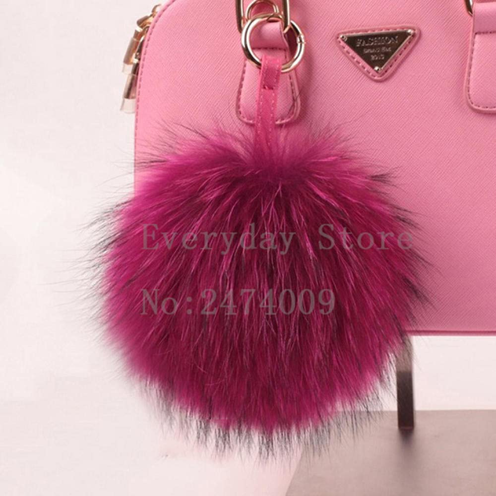 BATLAM Llavero Llavero Accesorios Llavero Bola esponjosa Llavero Piel Llavero Piel Pom Pom Llavero Pompón Llavero Encanto Bolsa Colgante (Color Natural 2)