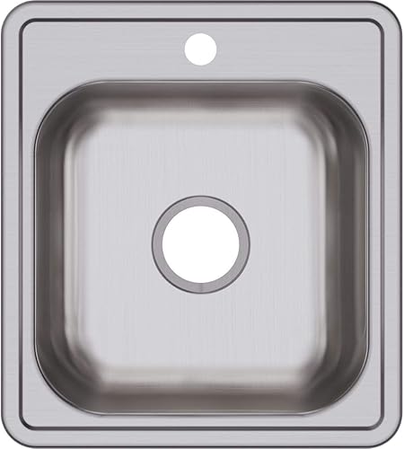 Miniatura 13 de Elkay D11515 Dayton Fregadero de Cocina de Acero Inoxidable de 15" con Instalación Empotrada de Una Sola Cubeta - 1 Orificio para Grifo