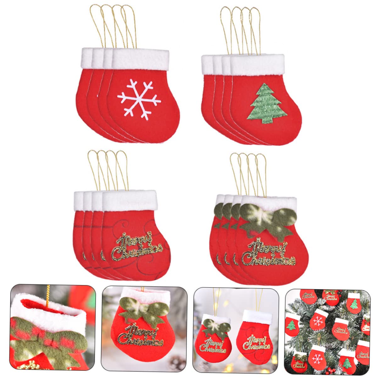 TOPBATHY 64stücke Weihnachtsstrümpfe Aus Hochwertigem Weihnachtsdekoration Für Kamin Geschenkesack Und Christbaumzubehör Für Festliche Anlässe Und Familienfeiern