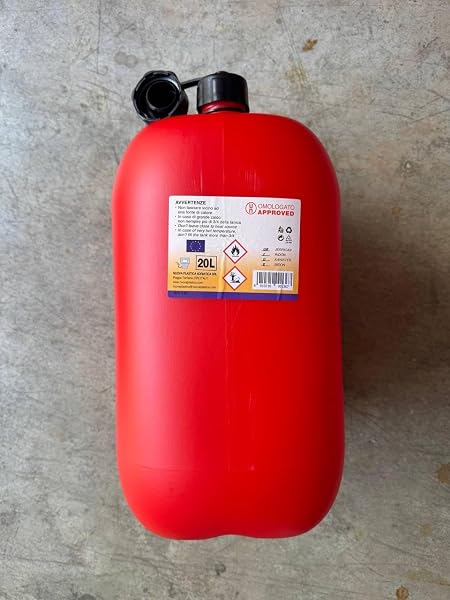 NA92 Tanica Carburante in Plastica Omologata UN 5/10/20 Litri - Certificata Strada e Mare - Per Benzina e Diesel, Sicura e Resistente ai Raggi UV - Beccuccio Flessibile Incluso (20 litri) - 3