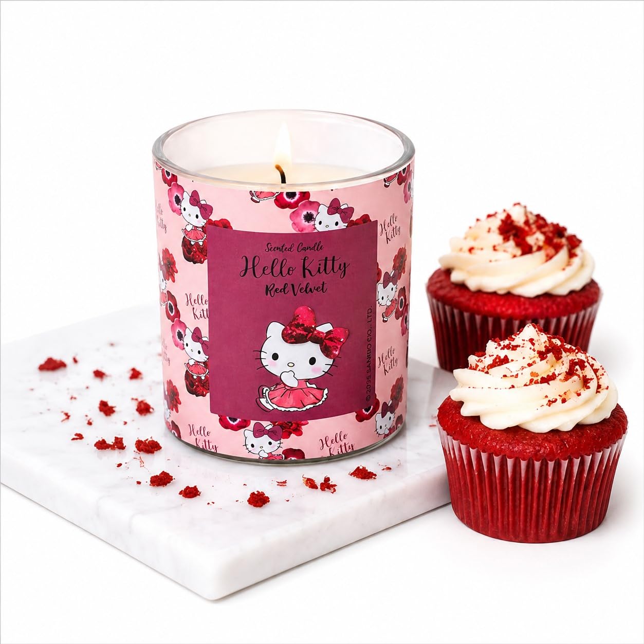 Hello Kitty Red Velvet - Candela profumata, 213 g, 1 stoppino, 35 ore di combustione