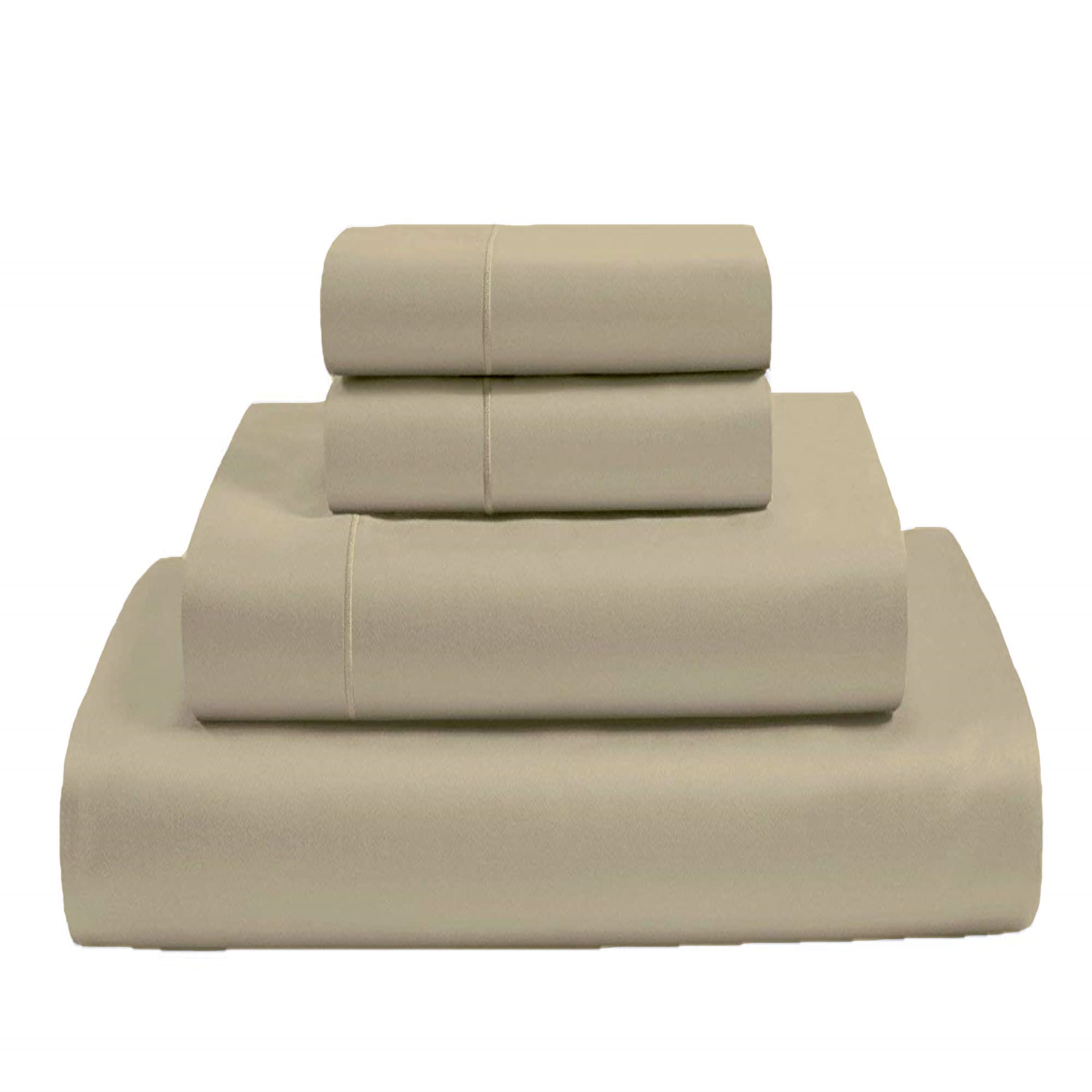 MyGiza Sheets,100% Giza Egyptian Cotton Sheets-Twin Size Giza Cotton Sheets Set to Fit Upto 15 Inches Deep Mattress (4 Pcs) Beige