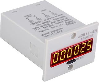 Garosa Electronic Counter 0-999999 Counting Range Digital Electrical Counter 6 Digits LED Digital Display Counter Electronic Totalizer (AC/DC12V)