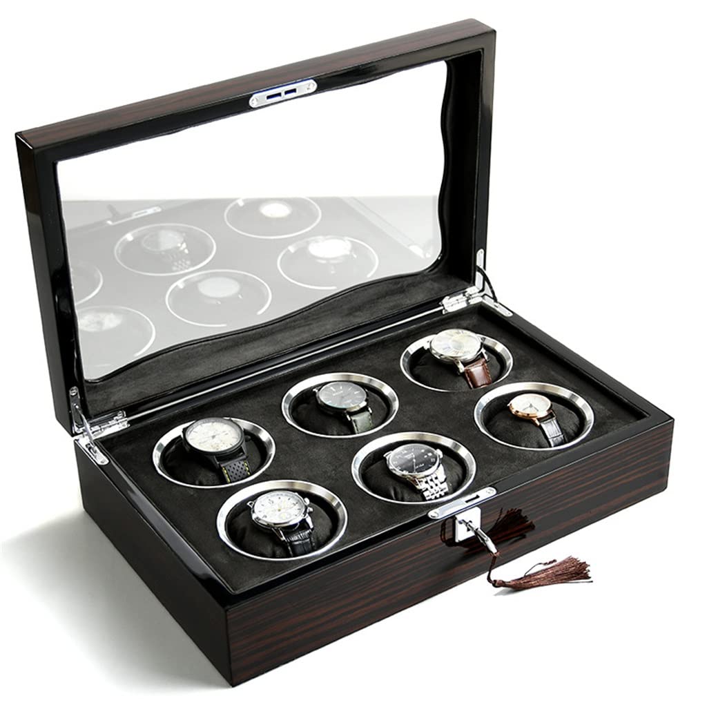 KSTUFF Ebenholz-Holz-Uhrenbox-Organizer für Herren, mechanische Uhren-Display-Box, Kissen-Sammlung, Aufbewahrungsbox Vision