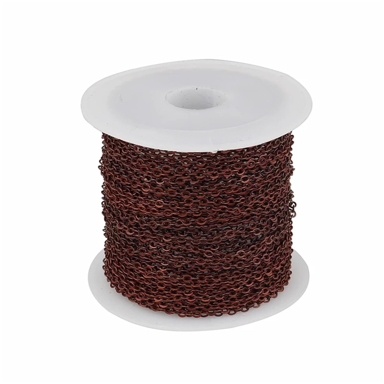 Chain Link 5pcs 10yard/roll Copper Clad Iron O-Shaped Flat Cross Chain Jewelry Clothing Hat Bag Accessories for Extending Length(Gold,1.7x2.2mm)