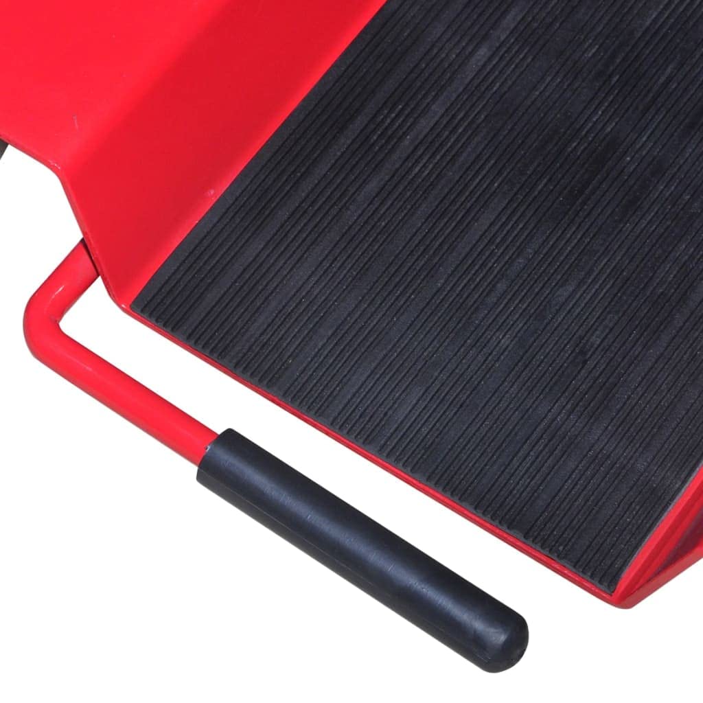 vidaXL Plataforma con Ruedas para Motocicleta Acero Rojo Dolly Soporte Rodante