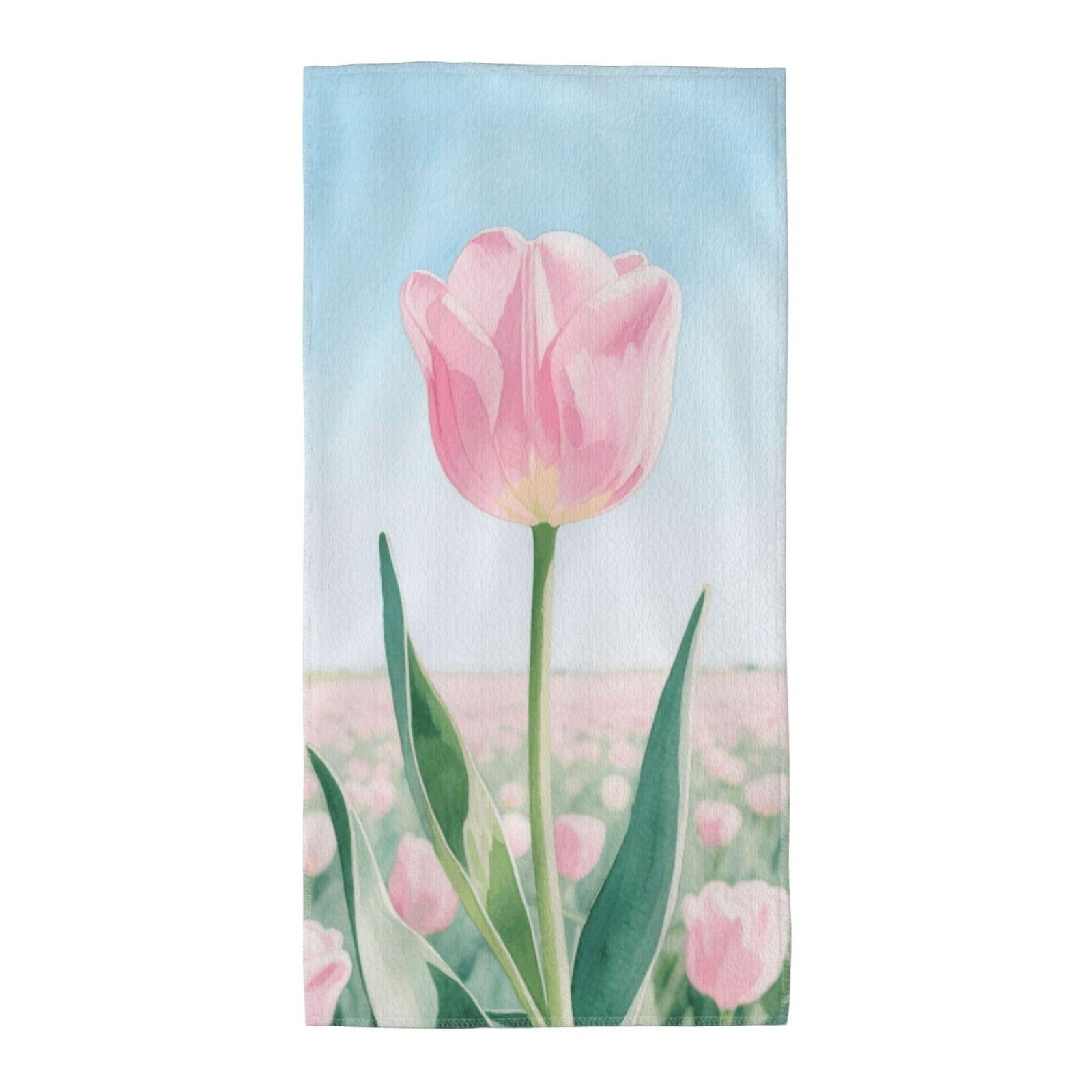 FekiLoot Absorbent Hand Towels 13.8"X27.5" Decorative Bathroom Towel Soft Microfiber Face Towel Flowers Dish Kitchen Towels for Bathroom Kitchen Hotel Spa Bath Towels