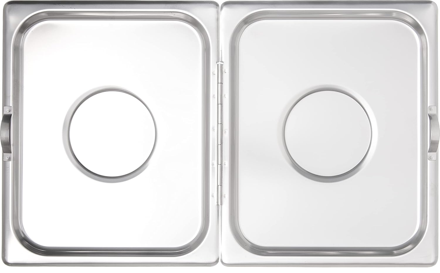 Carlisle FoodService Products Durapan Full-Size Stainless Steel Hinged Food Pan Lid Hotel Pan Cover with Pull Handles for Catering, Buffets, Restaurants, 20.75 X 12.75 Inches, Silver, (Pack of 6)