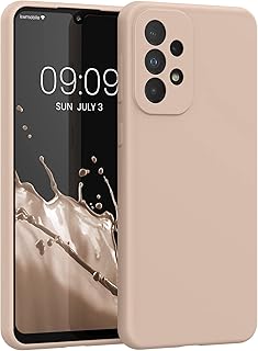 kwmobile Carcasa Compatible con Samsung Galaxy A33 5G Funda - Case TPU y Silicona antigolpes - Apto Carga inalámbrica - Beige Rosa Claro