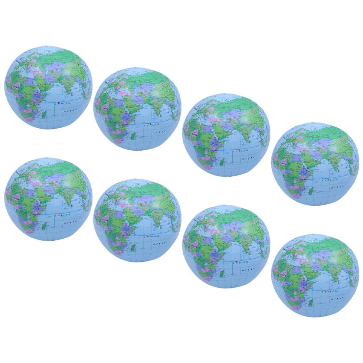 Artibetter Palloni da Spiaggia Gonfiabili a Forma di Globo 8 Pezzi in Pvc Sicuro 30 Cm per Piscina e Spiaggia Giocattolo Estivo Galleggiante per Feste e Attività Outdoor