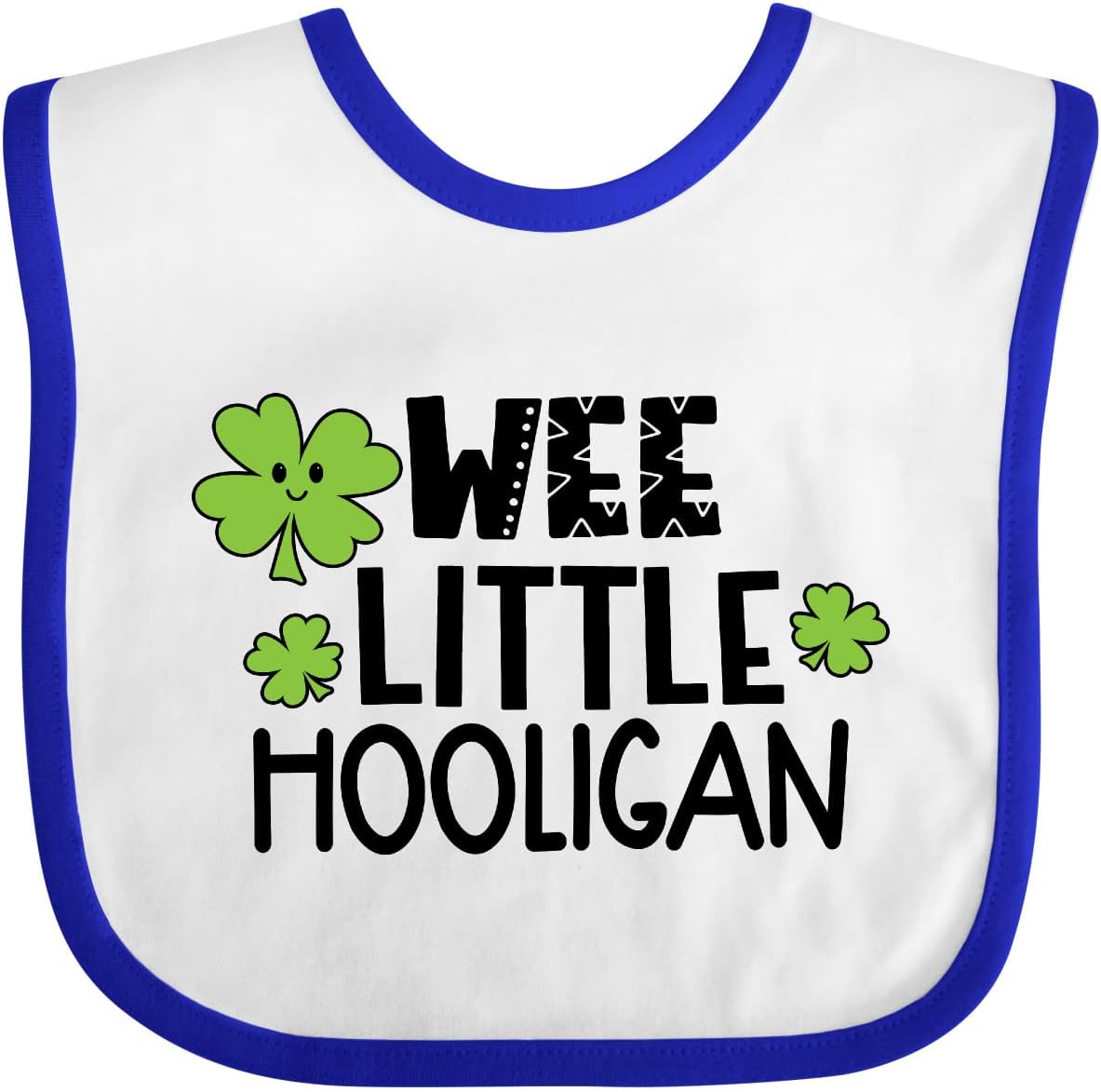 inktastic St. Patrick's Day Wee Little Hooligan with Clovers Baby Bib