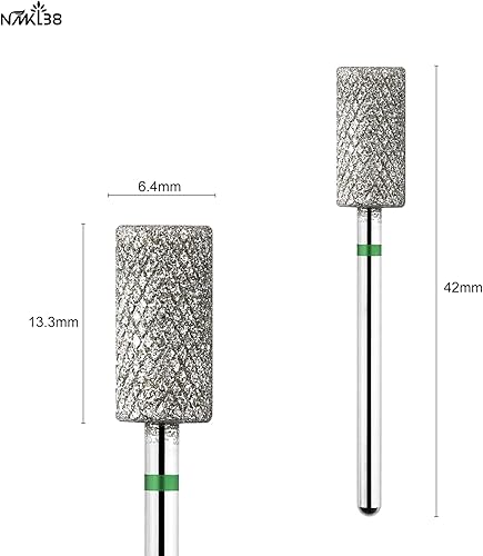 Miniatura 2 de NMKL38 Brocas de diamante para uñas, cortador de fresado rotativo para cutículas, accesorios para máquinas de taladro de uñas natural (D-1D-C)