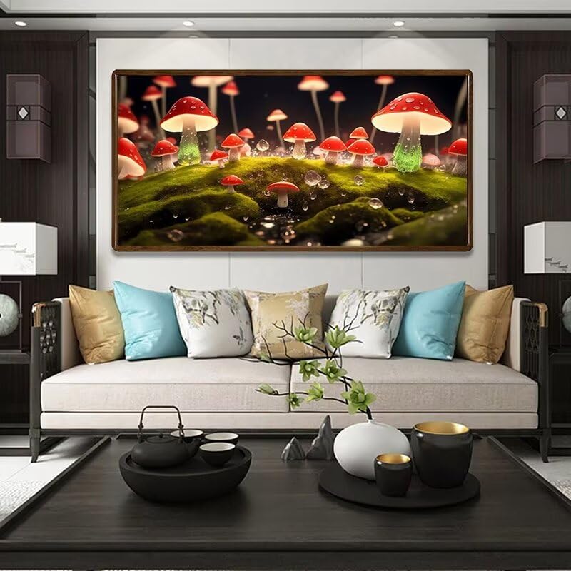 Diamond Painting Champignon 160x80 cm : Broderie Strass Grand Format Haute Qualité