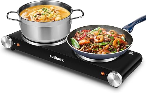 Miniatura 9 de Hot Plate,Cusimax Portable Electric Hot Plate for Cooking,1500W Countertop Single Burner, Cast Iron Stove, Concealed Handle, Temperature Controls,
