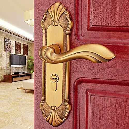 VanMe European-Style Zinc Alloy Interior Door Lock Locked Bedroom Solid Wood Door Locks Mechanical Lock One Lock Bearing Lock