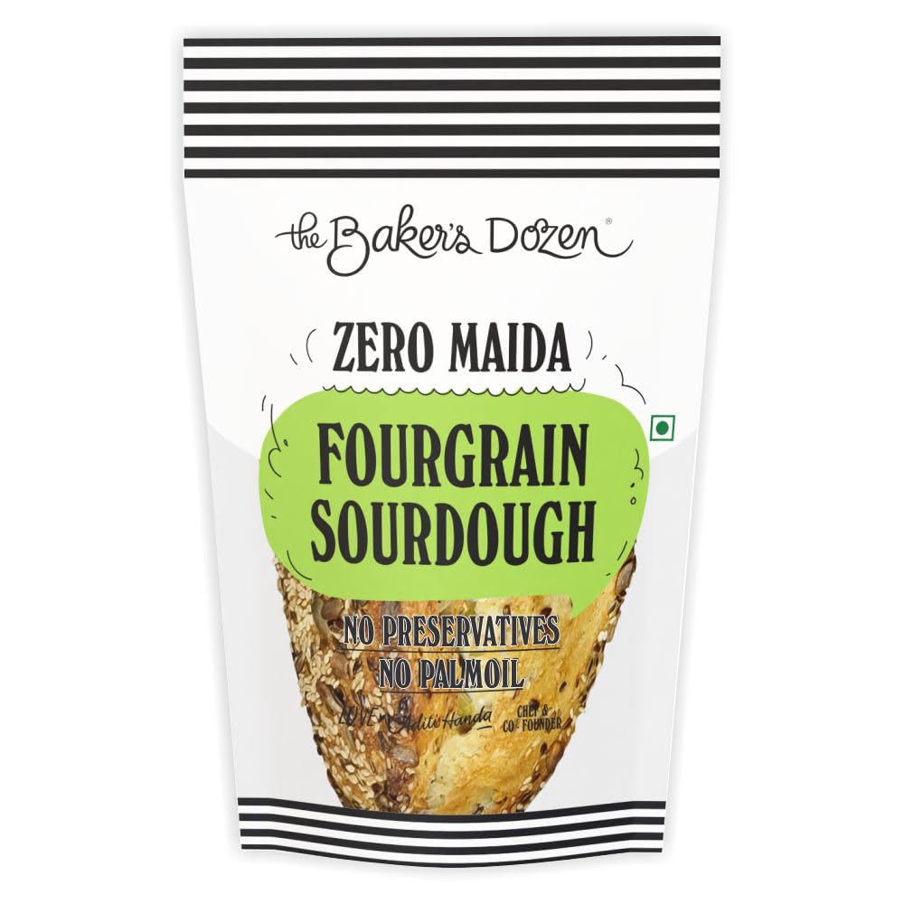 The Baker's Dozen Sourdough, Four Grain, 100% Whole Wheat, 370 g