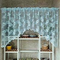 Amazon｜Gxi ブルーレースキッチンカーテンバランス 長さ88.9 cm