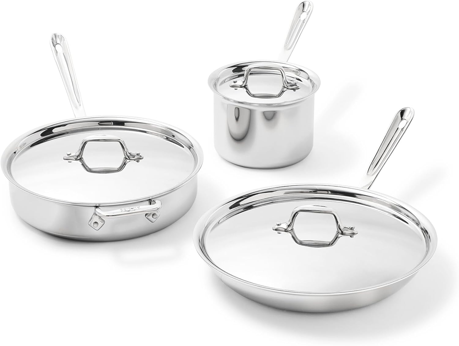 All-Clad D3 Stainless Steel Cookware Set, 6-Piece, Made in the USA