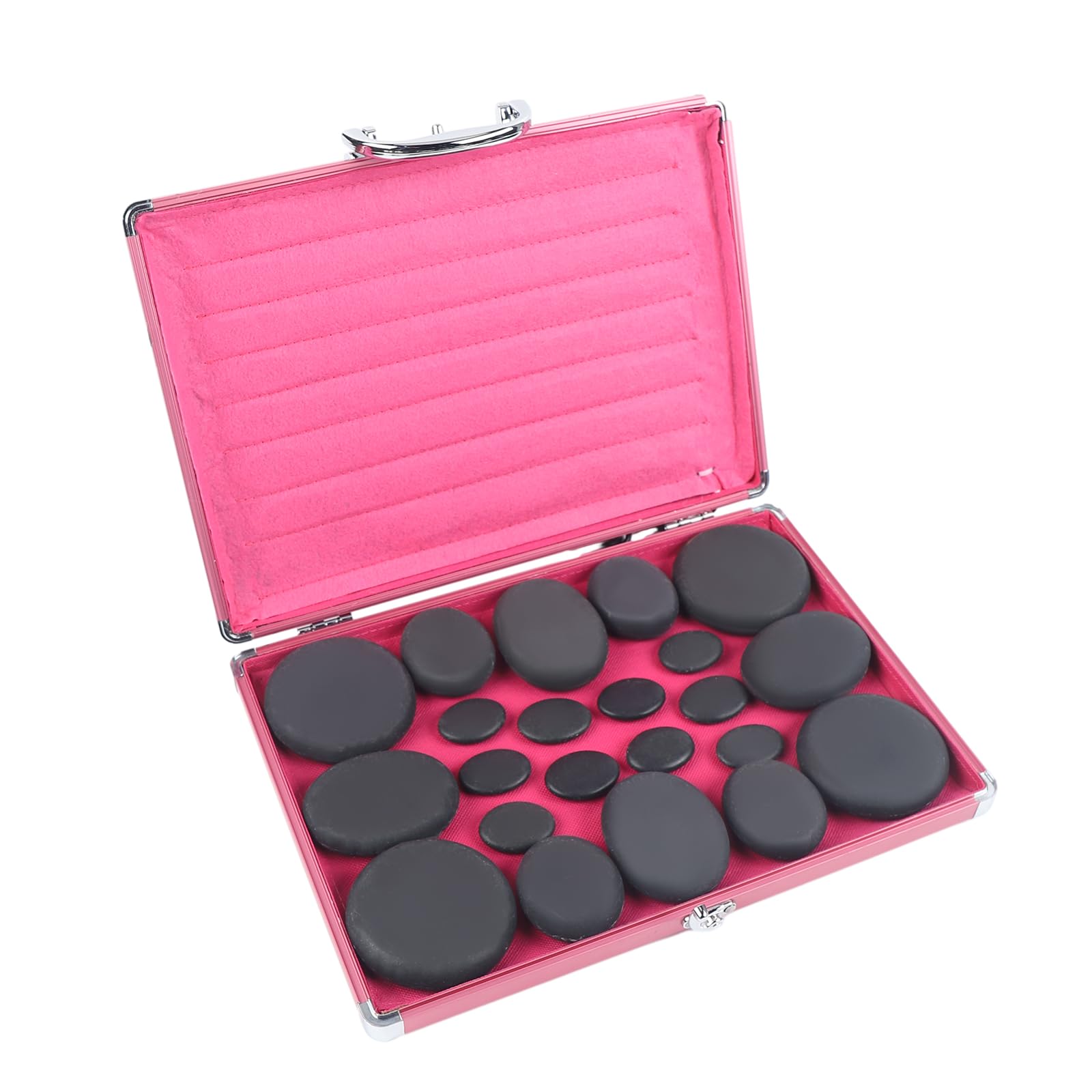 Juego De 20 Piedras De Masaje Caliente, Con Caja De Calor, Piedras De Masaje Calientes De Basalto, Para Masaje Con Piedra Caliente, Relajación, Temperatura Del Spa, 60 ℃ ± 10 ℃