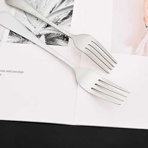 Miniatura 8 de JASHII Fancy Satin Finish - Juego de cubiertos de acero inoxidable con acabado satinado, juego de cubiertos de acero inoxidable con cuchillo para