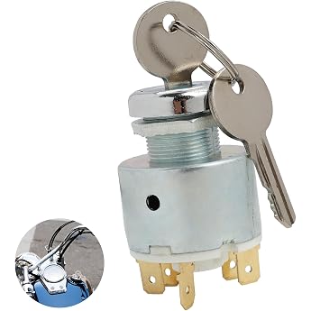 1 x 12 V ignition switch universal car ignition switch engine start switch ignition switch 3 position on/off switch with 2 keys for cars motorcycles tractors lawn tractors and boats