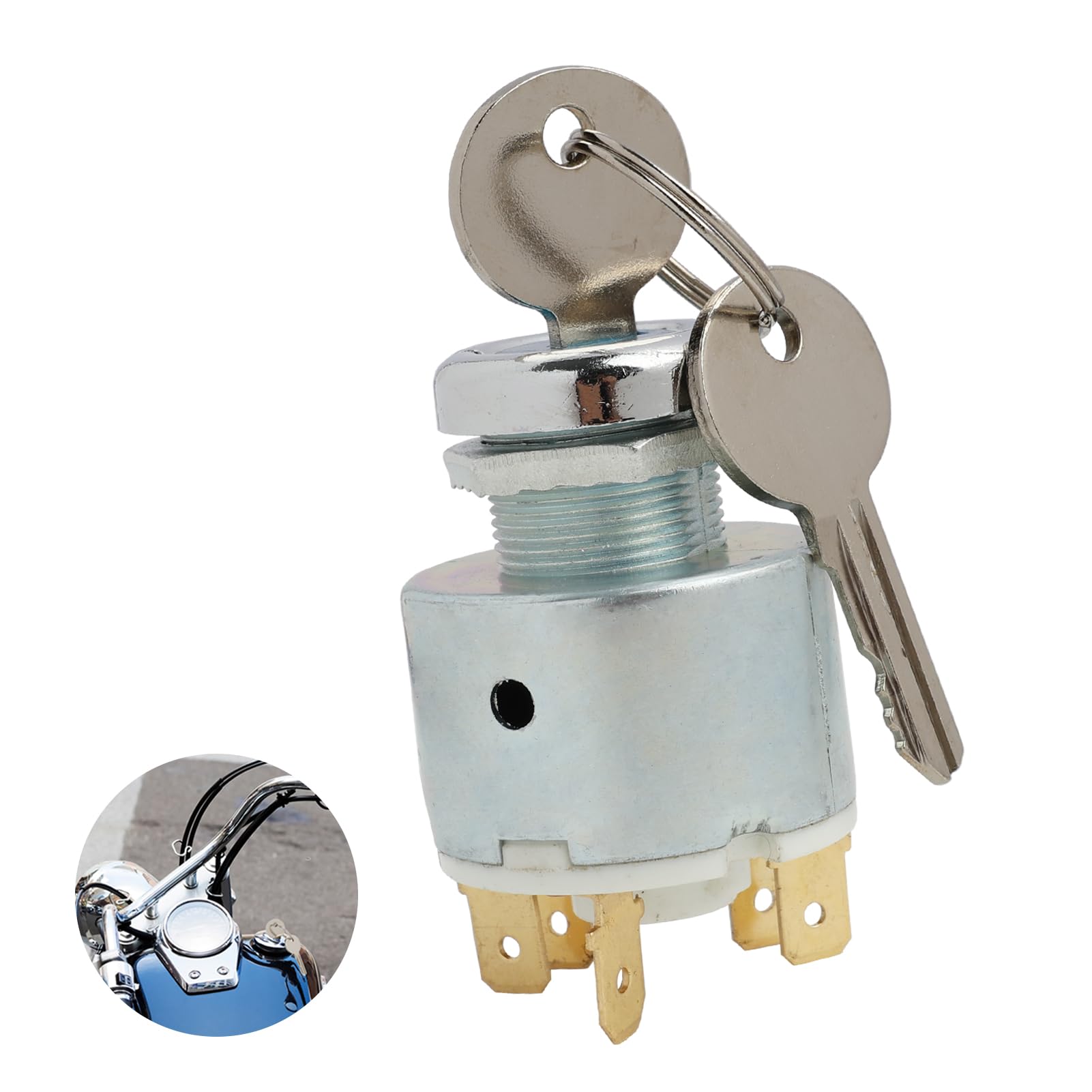 12V Interruptor de Encendido, Universal Interruptor de Control de Encendido con 2 Llaves, Impermeable 3 Posiciones Encendido Apagado para Motocicletas, Tractores, Automóviles y Barcos