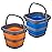 2 Pack Collapsible Plastic Bucket with 1.32 Gallon (5L) Each, Foldable Rectangular Tub for House Cleaning, Space Saving Outdoor Waterpot for Garden or Camping, Portable Fishing Water Pail