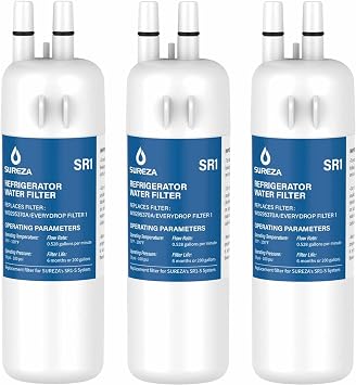 Refrigerator Water Filter Compatible with Everydrop Filter 1, EDR1RXD1, W10295370A, WHR1RXD1, P8RFWB2L, W10295370, EDR1RXD1B, P4RFWB, Kenmore 46-9081, 46-9930, 3Pack