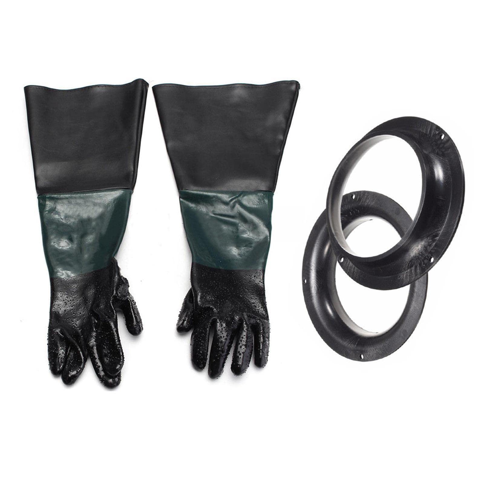 Paire de gants robustes 210 mm avec pince pour armoire à sablage
