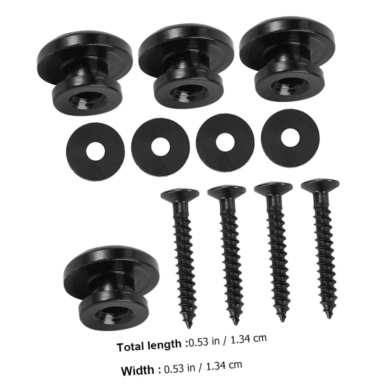 BESPORTBLE 8pcs Guitar Strap Locks Metal Buttons with Strap Blocks Easy to Install for Electric Bass Ukulele Secure Attachment and Humanized Design