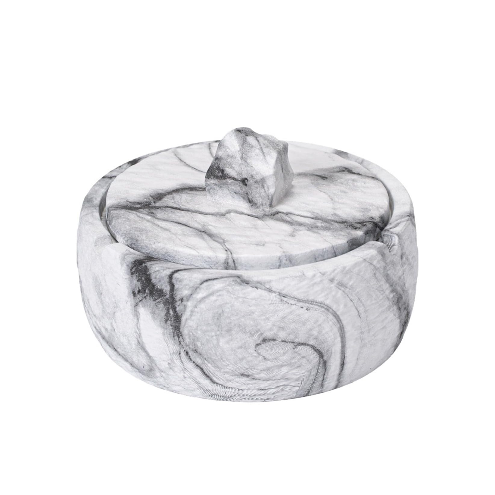 Ashtray Ceramic Marble Patterned,With Lids,Cigarette for Indoor or Outdoor Use,Ash Holder for Smokers