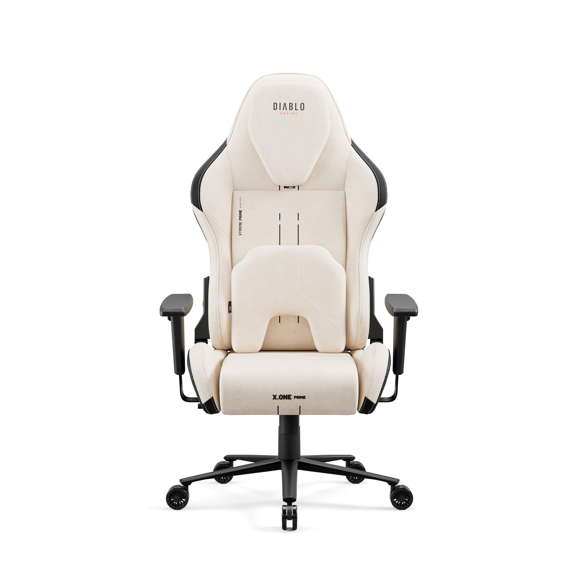 Diablo X-One Prime Silla Gaming Ergonómica de Tela con Asiento Refrigerante, Reposacabezas Memory Magnético, Soporte Lumbar Ajustable y Base Metálica - 140 kg - Desert Storm