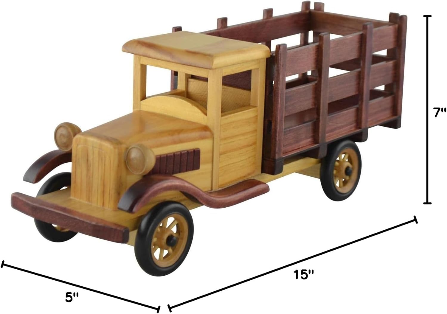 Threestar Vintage Wooden Delivery Truck Wine Bottle Holder
