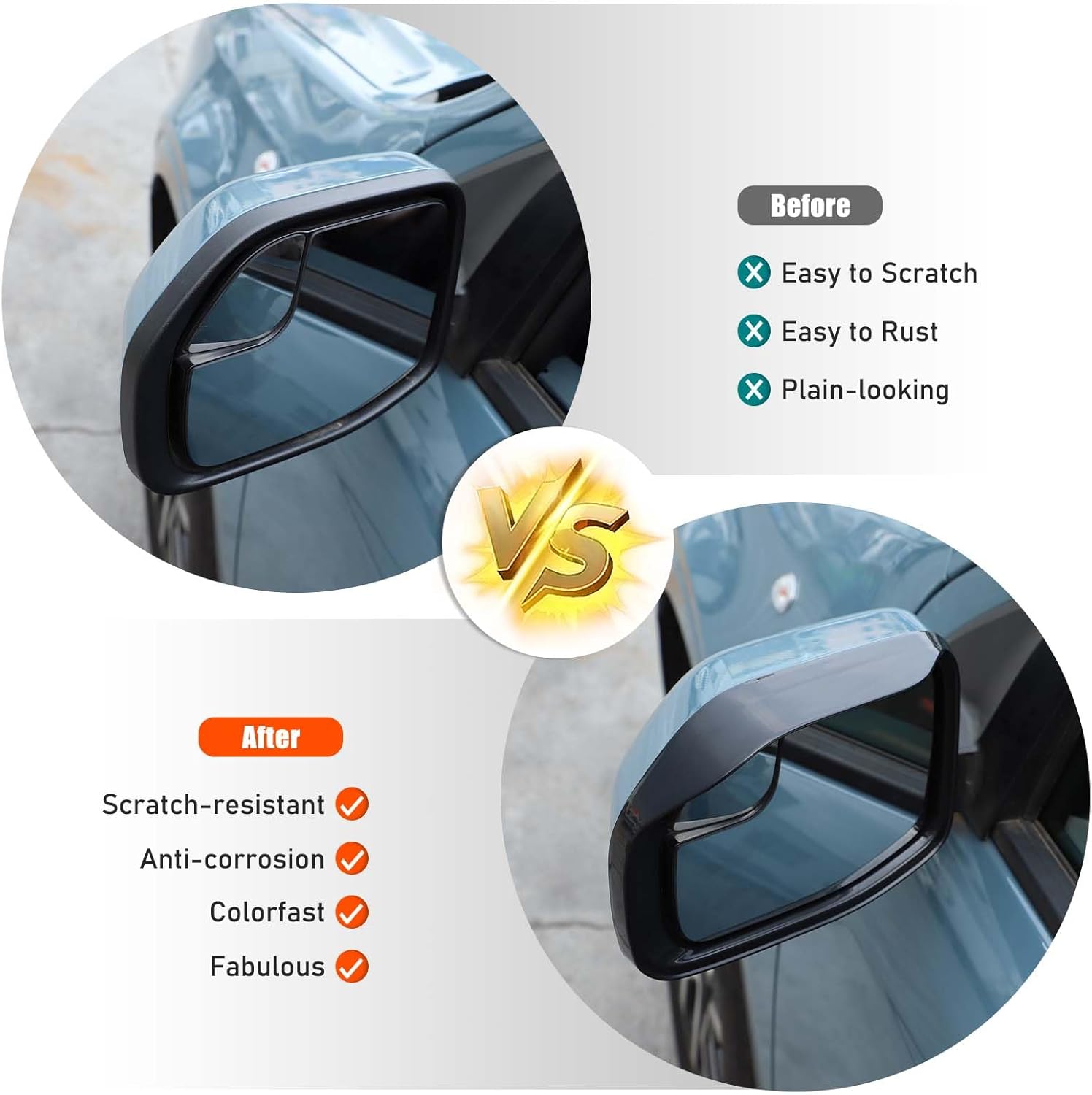 TOYCIDFG Sideview Mirror Rain Eyebrow Frame Cover Trim Compatible with Ford Maverick 2022 2023 2024 2025, Car Exterior Decoration Accessories 2Pcs (Black)